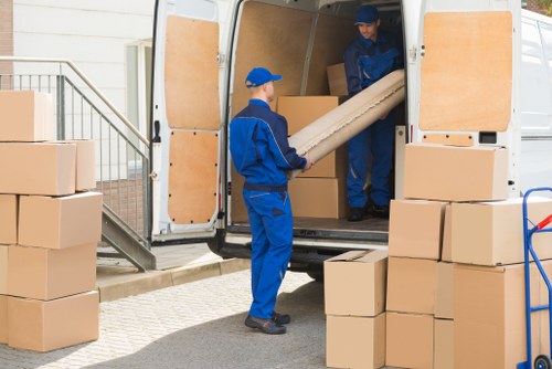 Professional removalists packing household items